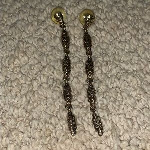 Dangle Earrings Gold Metal